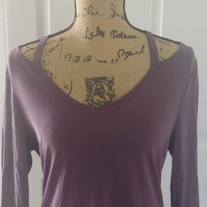 Time and Tru Purple Cut Out Shirt Size M